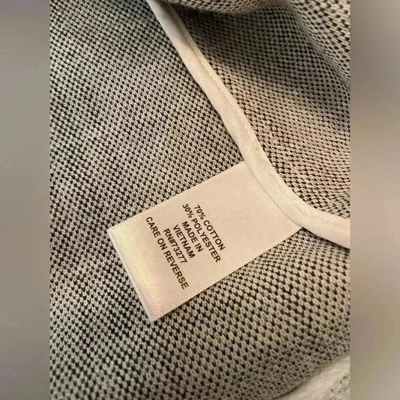 Elle Cream Black Gray Cotton Tweed Lightweight Unlined Open Front Blazer Size S - Picture 11 of 12
